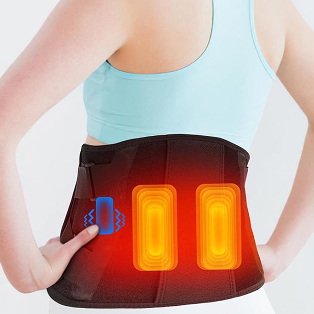 Heated Back Brace for Lower Back Pain Relief, 3 Gears Heat Lumbar Support Belt