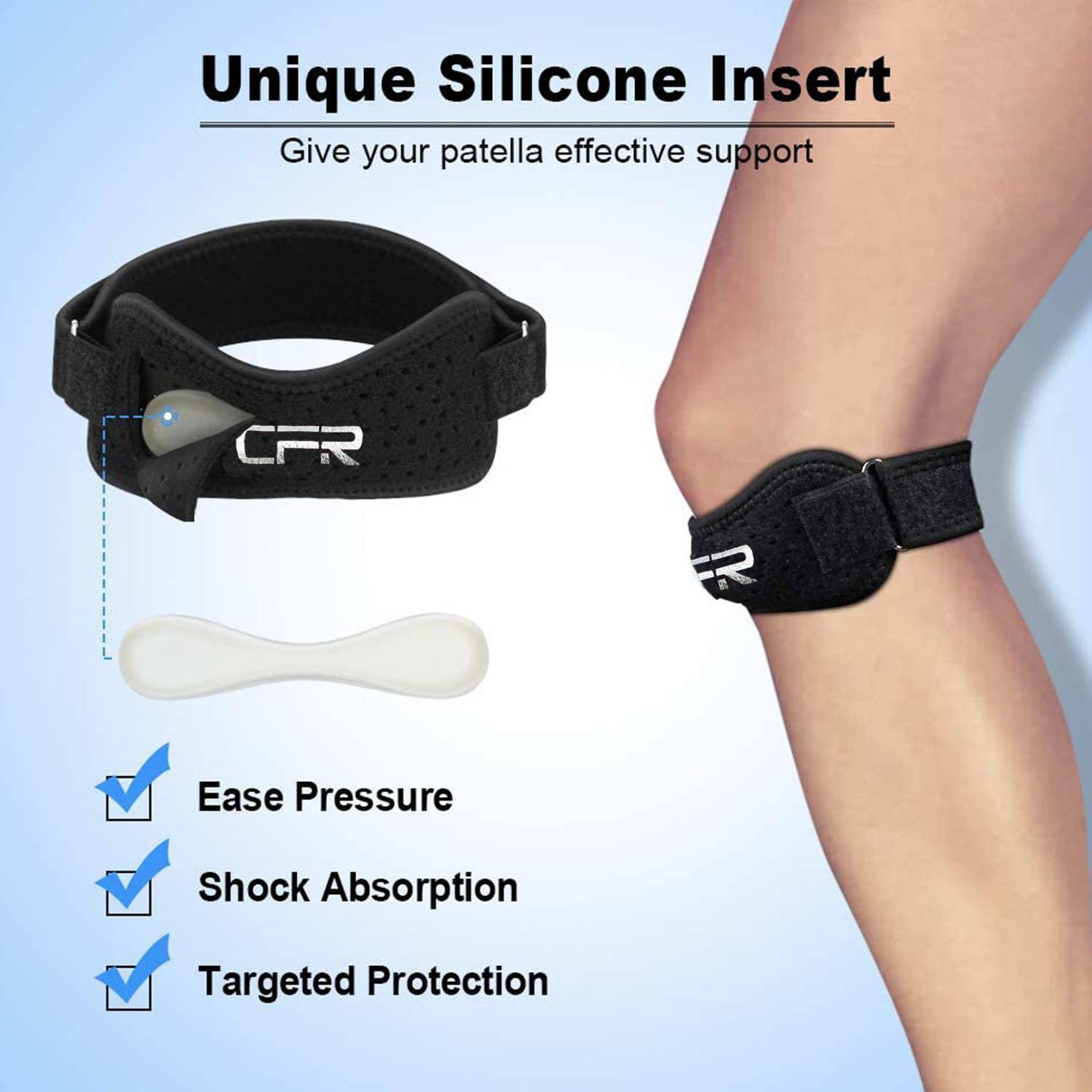 Knee Support Brace Patella Stabilizer Strap Arthritis Tendon Pain Relief Sport