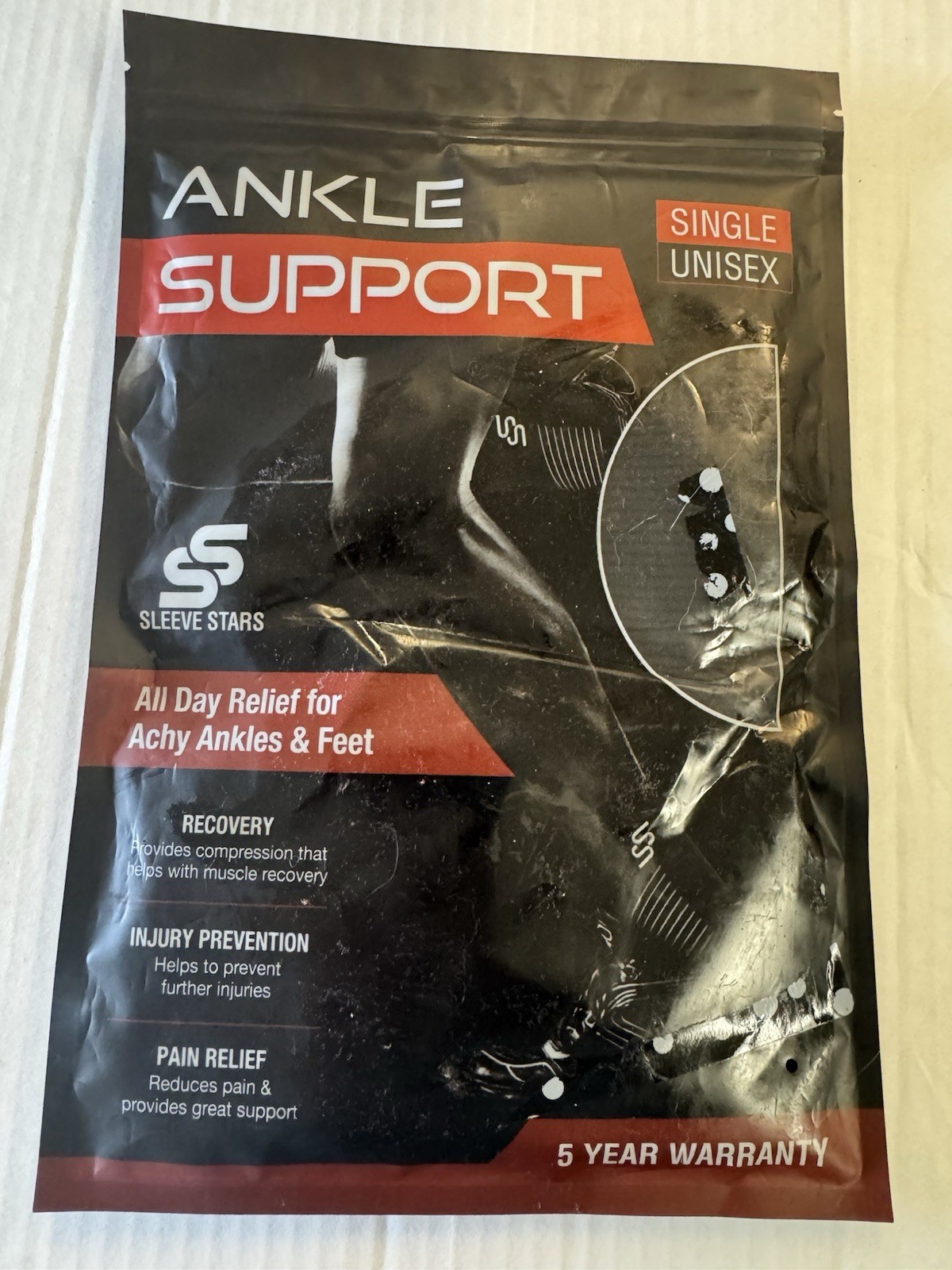 Ankle Wrap for Sprained Ankle, Compression Sleeve for Plantar Fasciitis Relief S