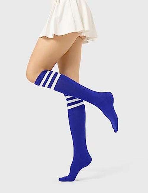 Women’s Knee High Socks Outdoor Sport Athletic Socks One Size Royal Blue