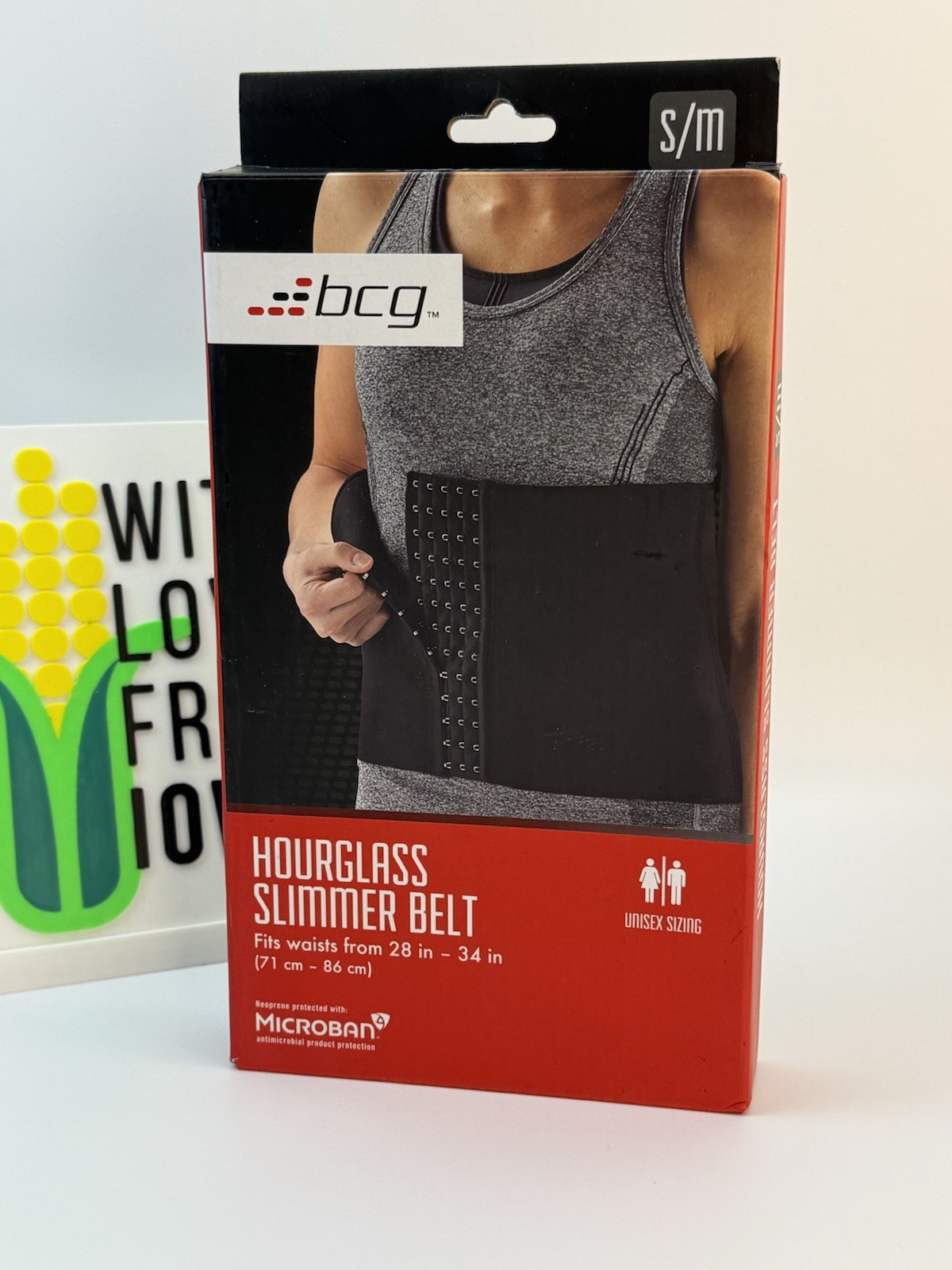 BCG Hourglass Slimmer Belt Unisex S/M 28″ 34″ Microban Flatten Your Core!
