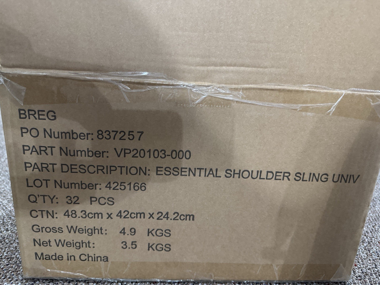 Breg Universal Essential Shoulder Sling VP20103-000 NEW