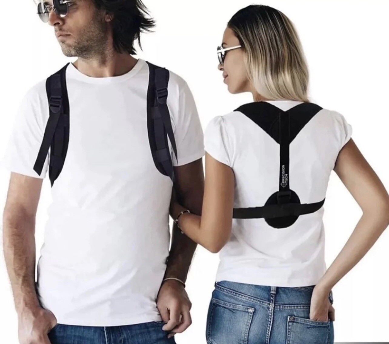 Upper Back Posture Corrector Brace Support For Slouching Hunching Unisex Black