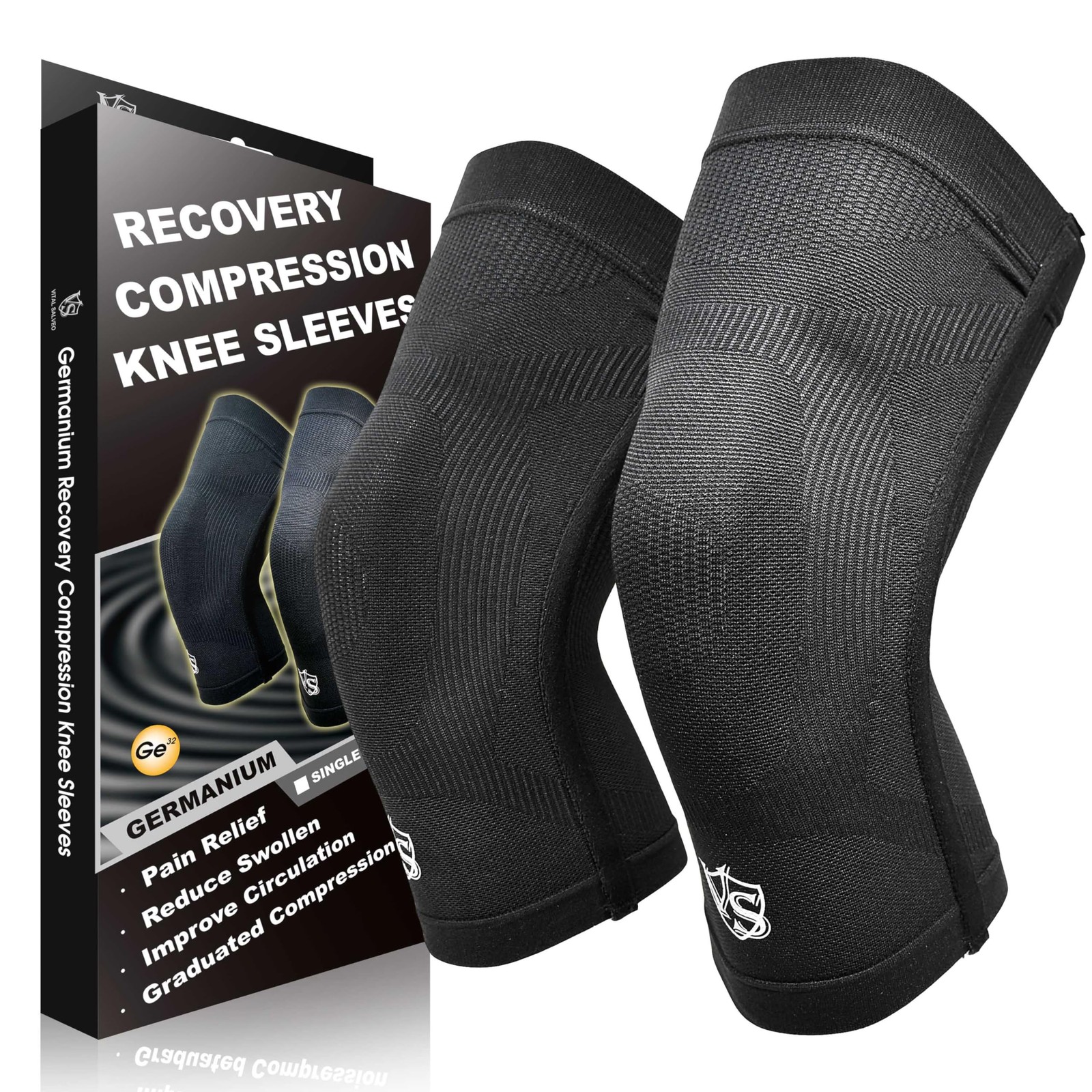 Vital Salveo 3D Knit Knee Compression Sleeve – Dynamic Recovery Small, Black