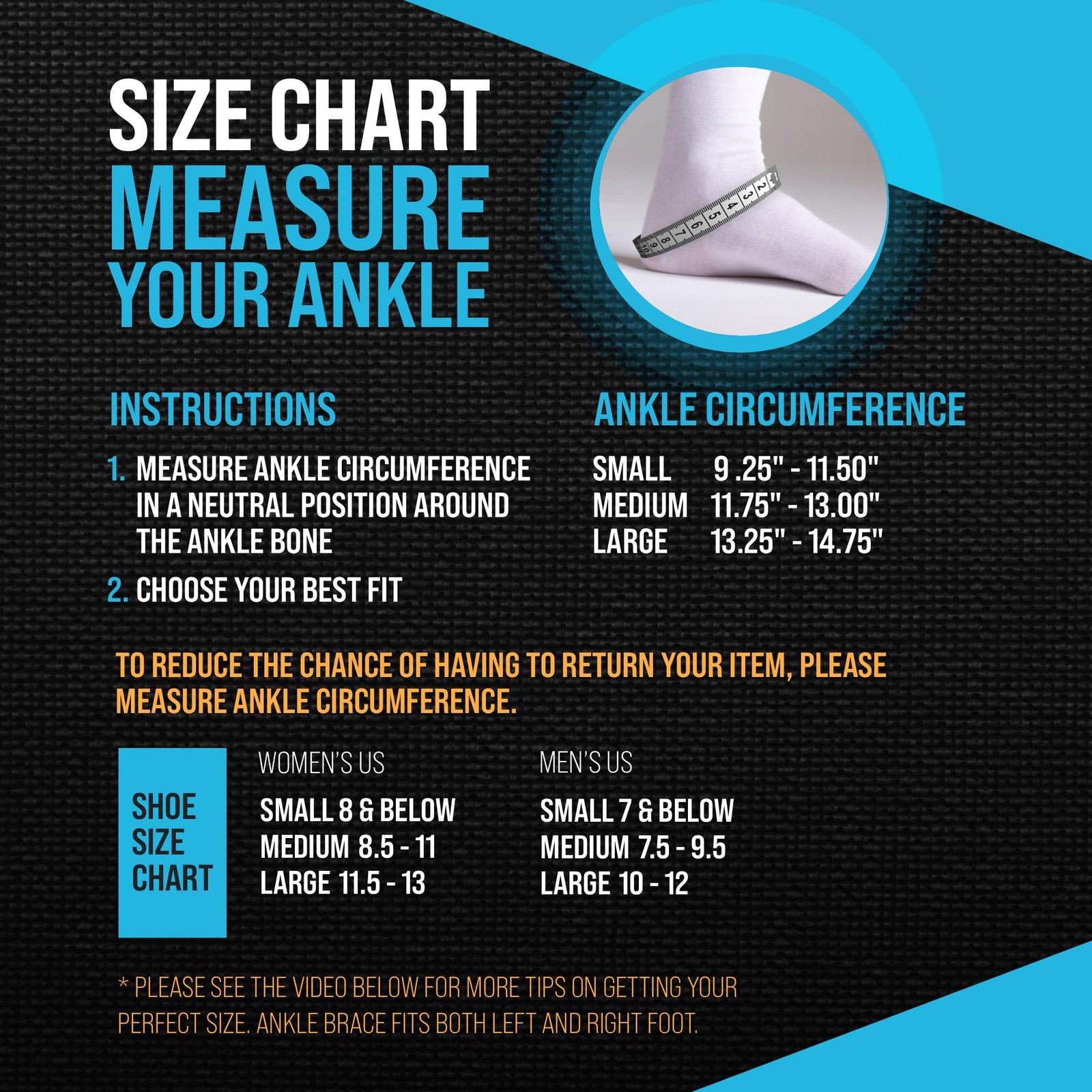 Z ATHLETICS Ankle Brace for Women & Men – Lace Up Adjustable Support with Side S
