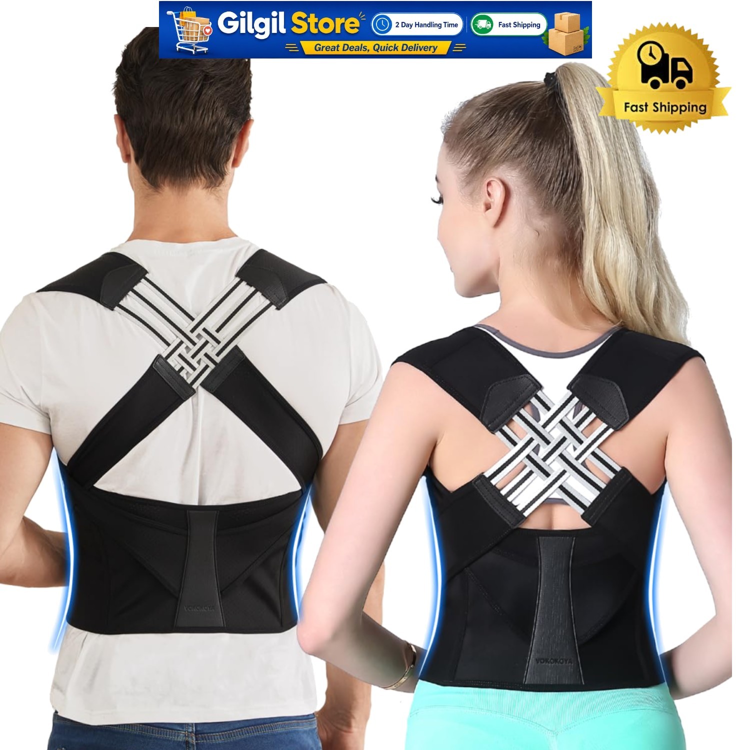 Lightweight Shoulder Straightener for Optimal Posture & Spinal Support – XL
