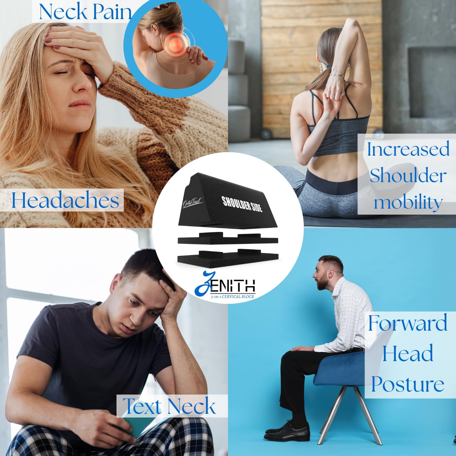 Zenith Cervical Traction Orthotic Chiropractic 1 Count (Pack of 1), Black