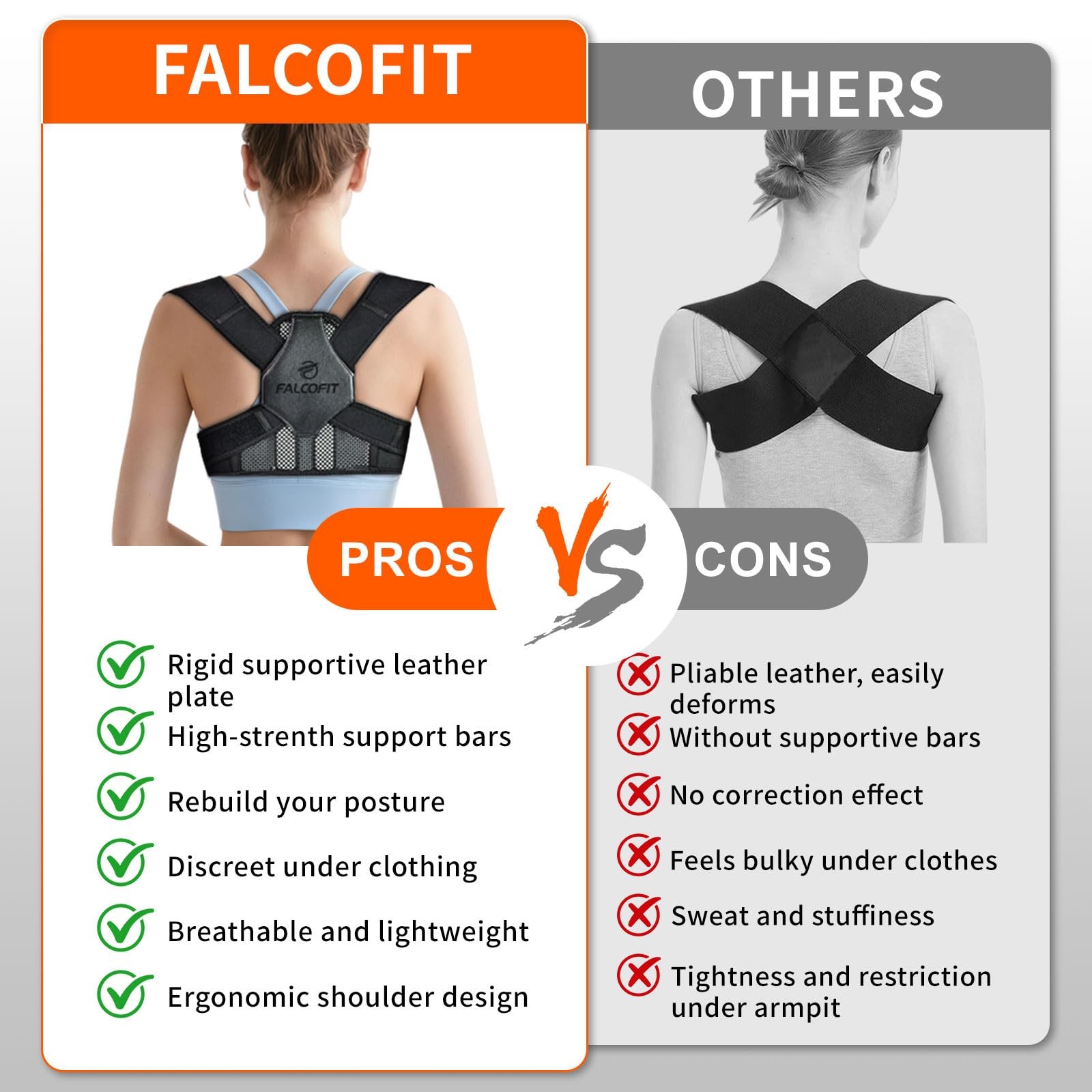Posture Corrector for Women, Adjustable S/M (Underbust: 27.5-35.5”), Black