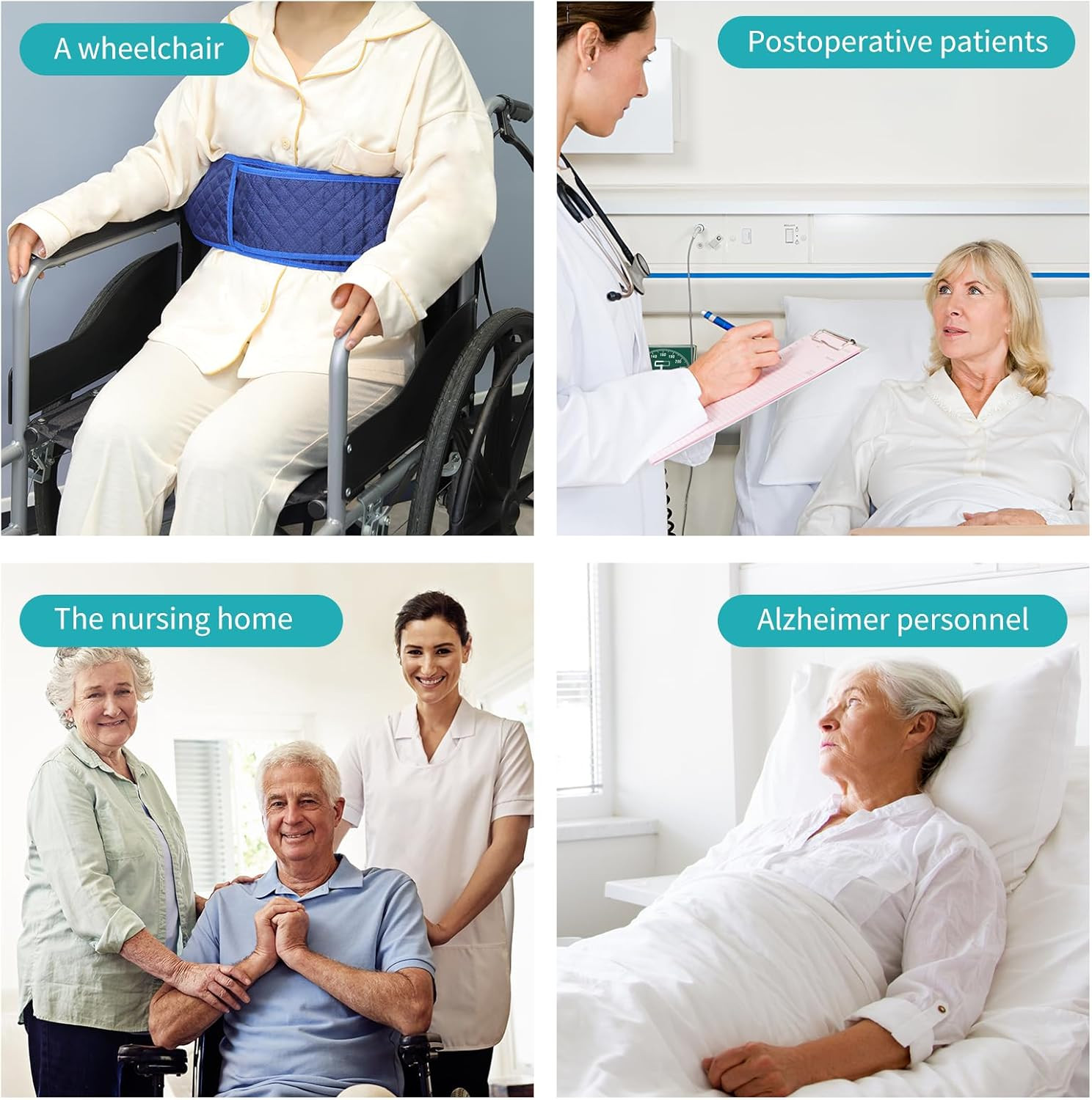 Medical Bed Restraint Strap for Elderly，Anti-Fall Waist Belt for Elderly，Adjusta