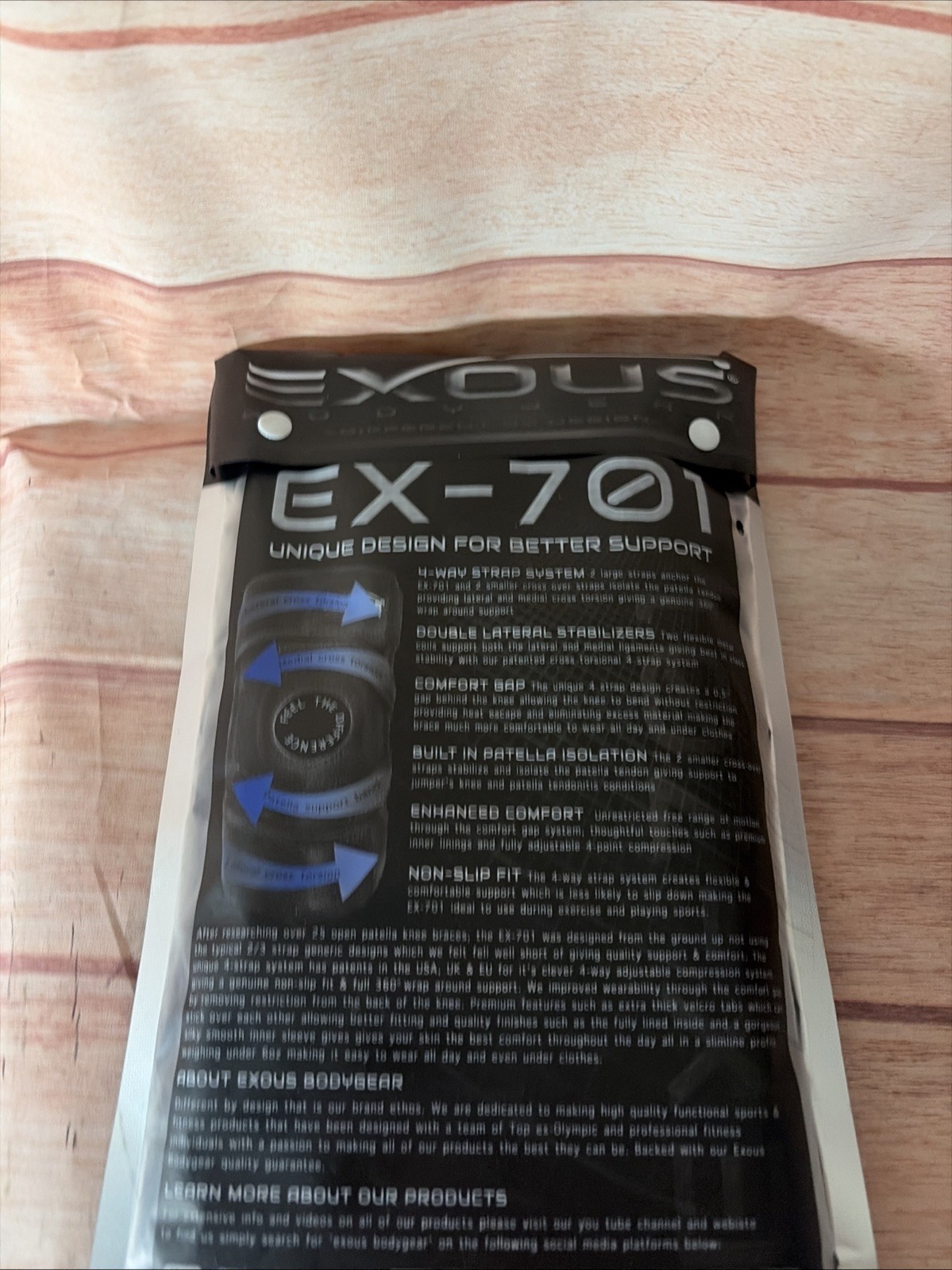 EXOUS BODYGEAR Knee Brace EX 701 – One Size Adjustable Fit – Brand New