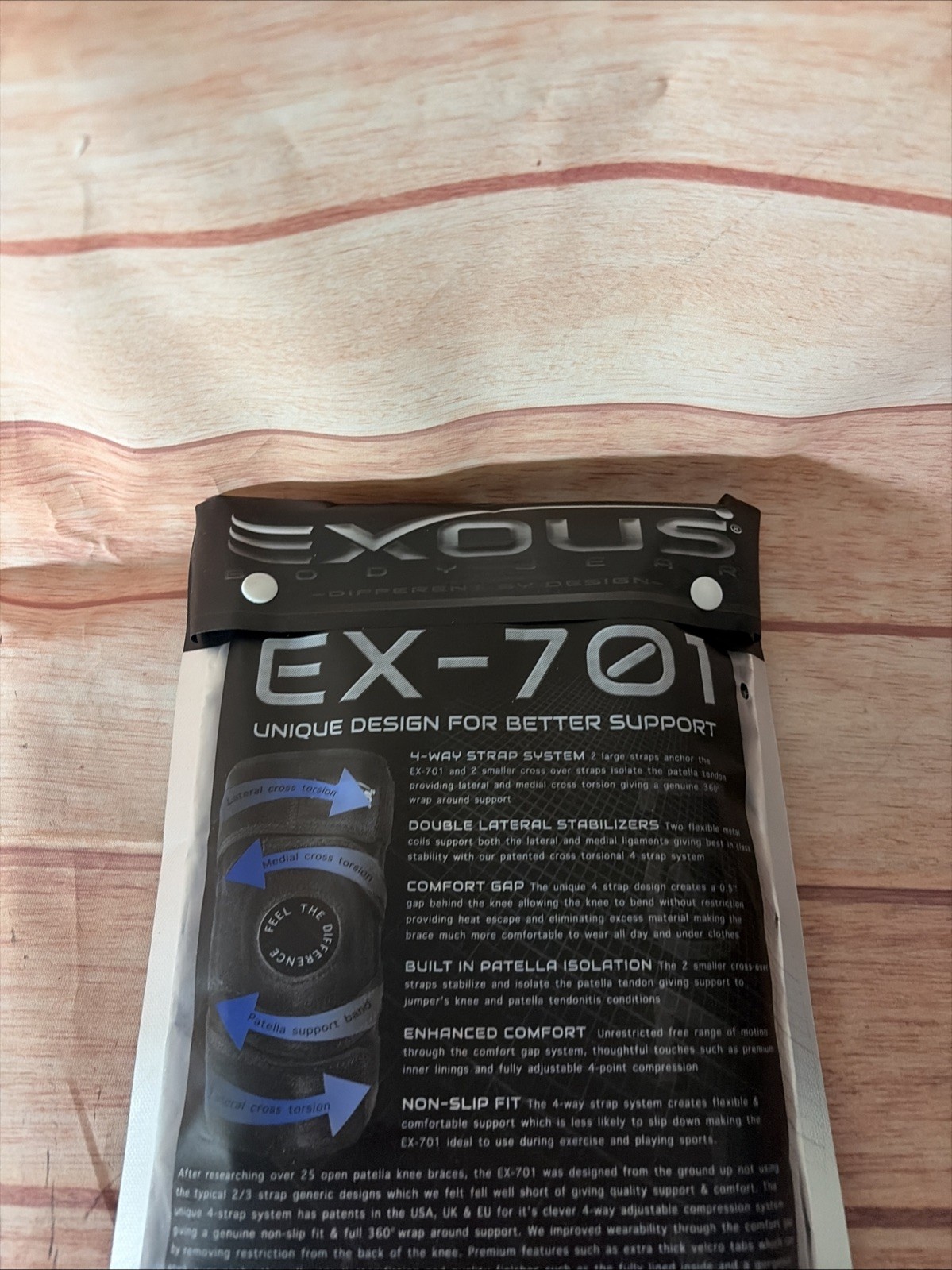 EXOUS BODYGEAR Knee Brace EX 701 – One Size Adjustable Fit – Brand New