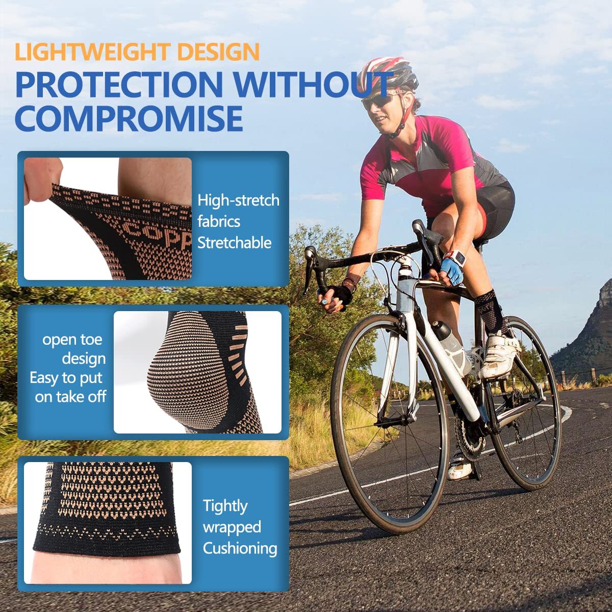Ankle Compression Socks Compression Arch Foot Sleeves Ankle Support Open-Toe Gym