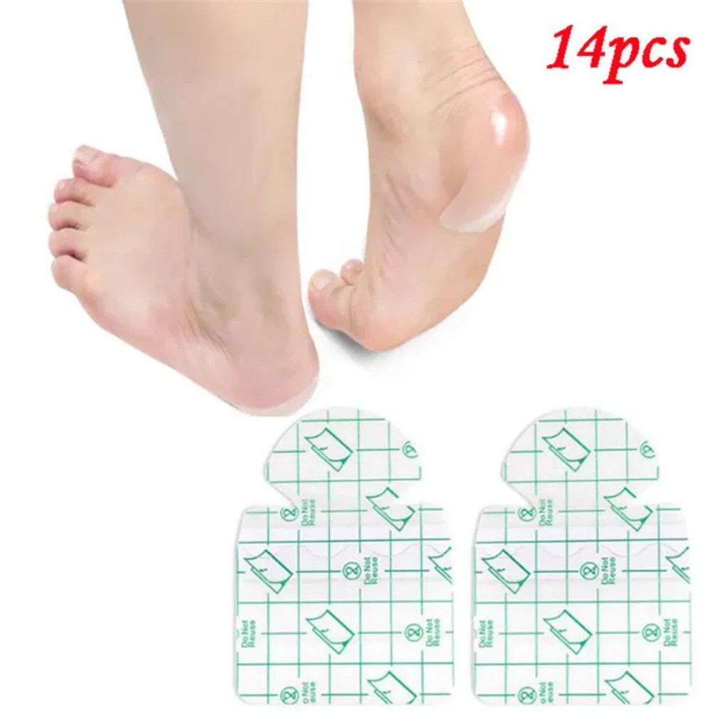 14Pcs Ultra-thin Film Heel Stickers Protector Foot Moisturizing Water Supplement