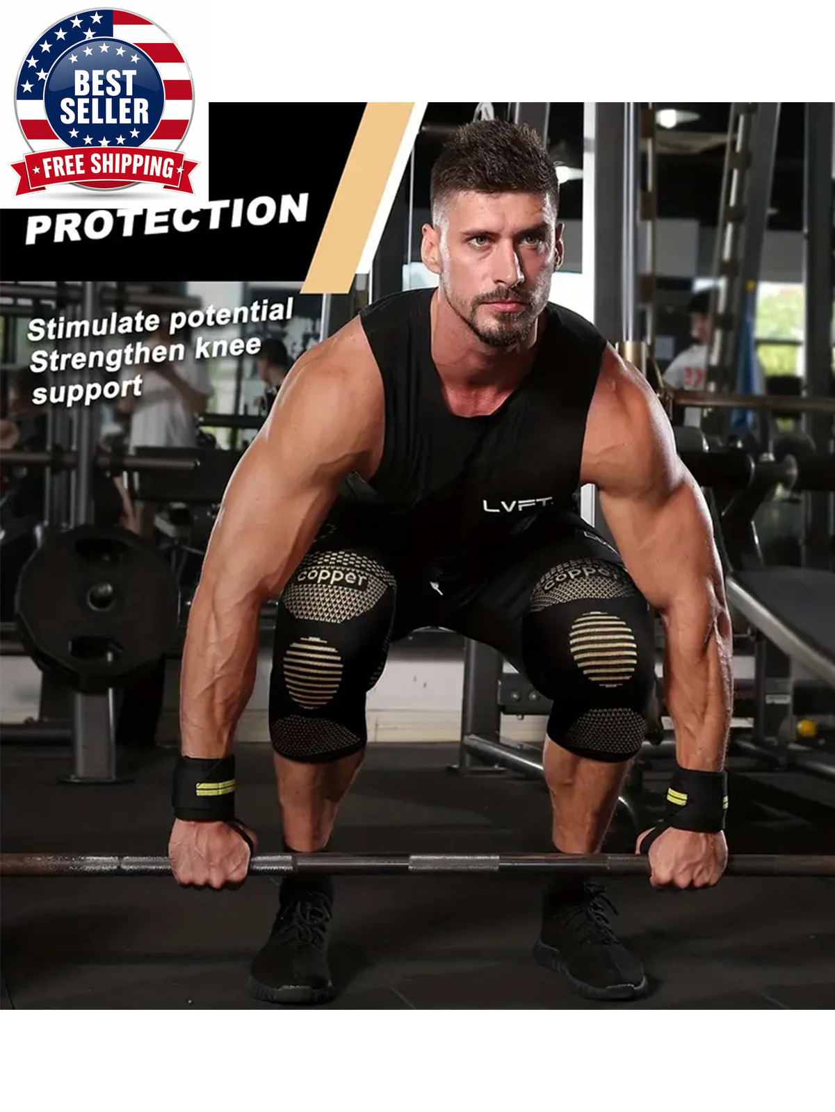 2Pcs Copper Knee Braces,Knee Guard Protection-Compression Knee Sleeves Support f