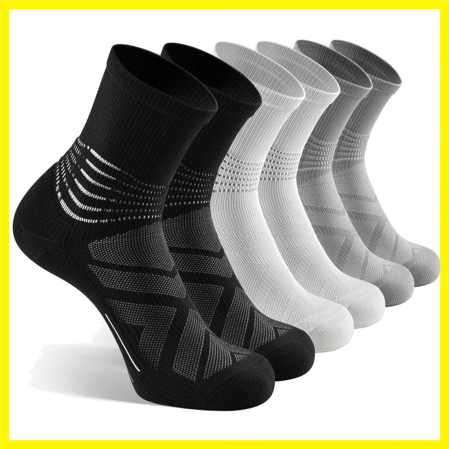 Compression Ankle Support Crew Socks Men Women Wicking Plantar Fasciitis Reli…