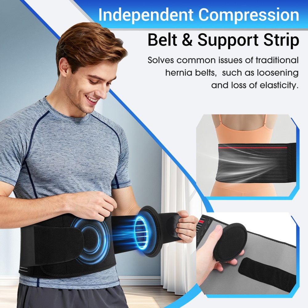 Umbilical Hernia Support Belt Abdominal Binder with 2 Silicone Pad for Men Women