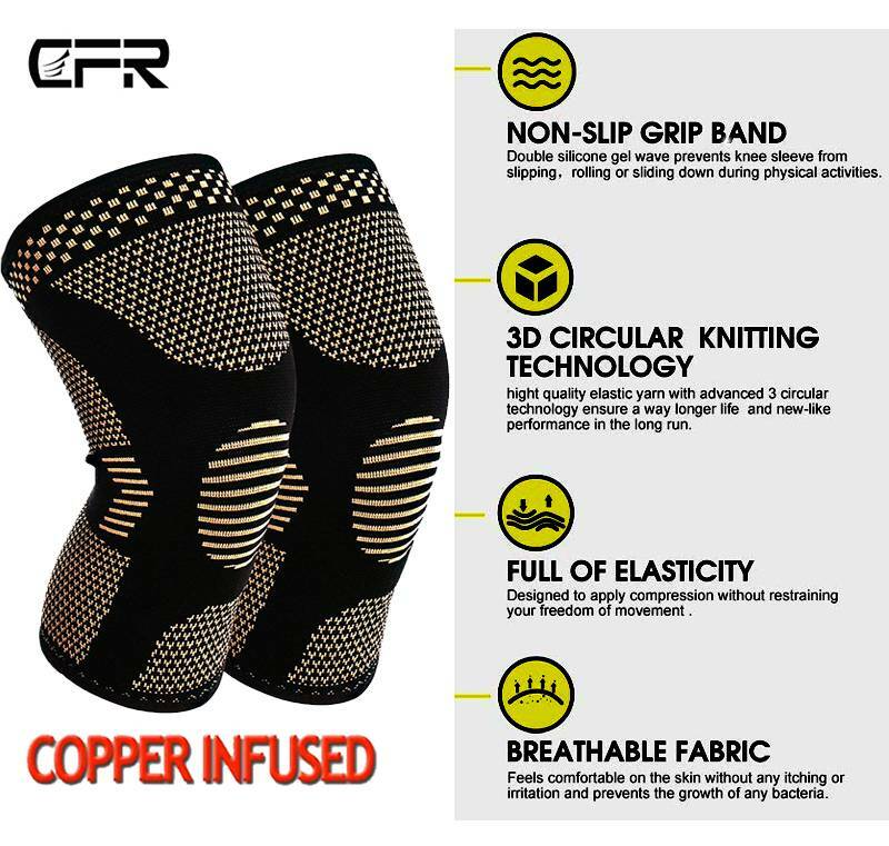 Knee Support Copper Patella Stabilizer Strap Tendon Brace Joint Pain Relief