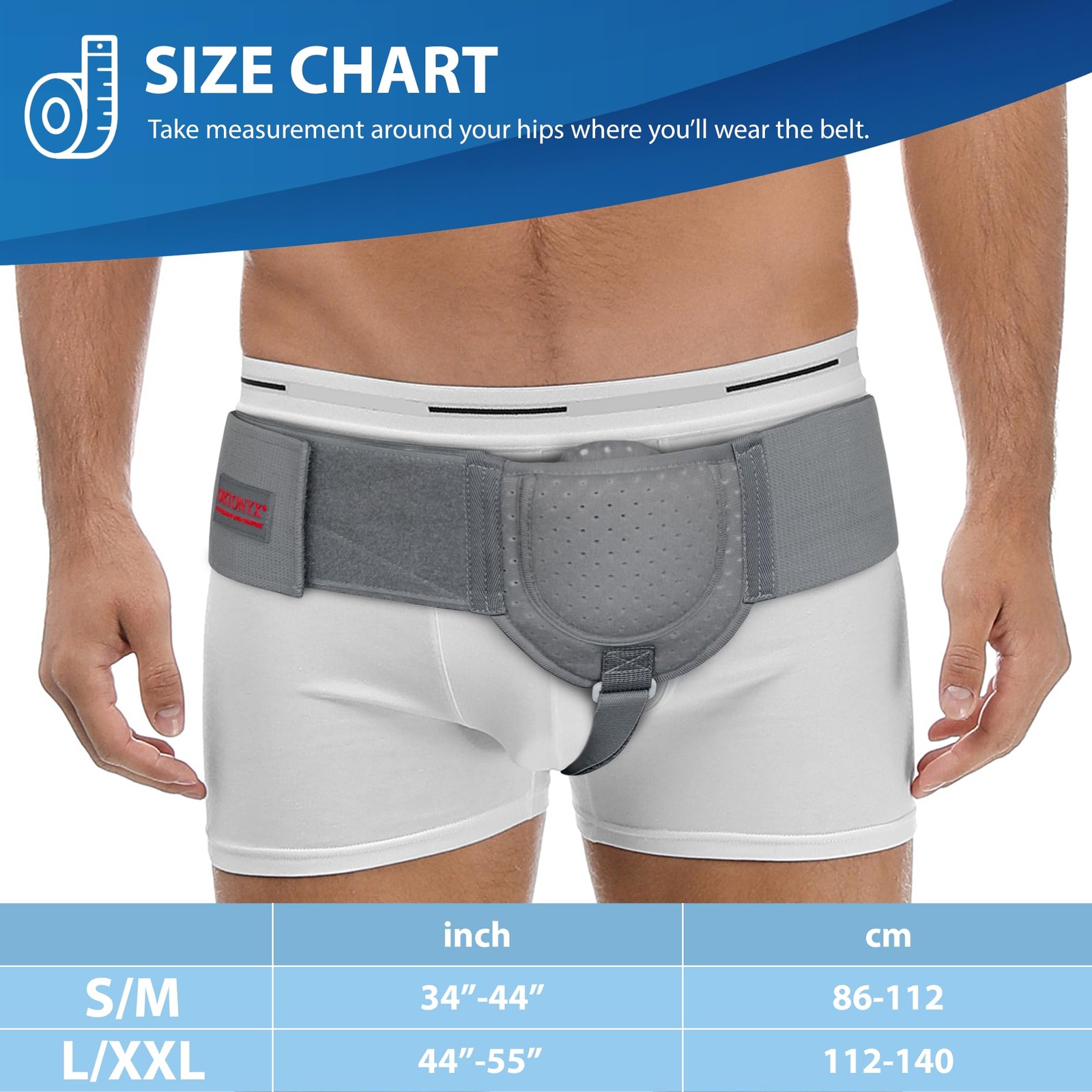 ORTONYX Inguinal Hernia Belt for Men and Women with Removable Compression Pad an
