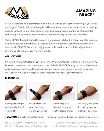 M BRACE RCA Carpal Tunnel Wrist Pain (Regular, Black)