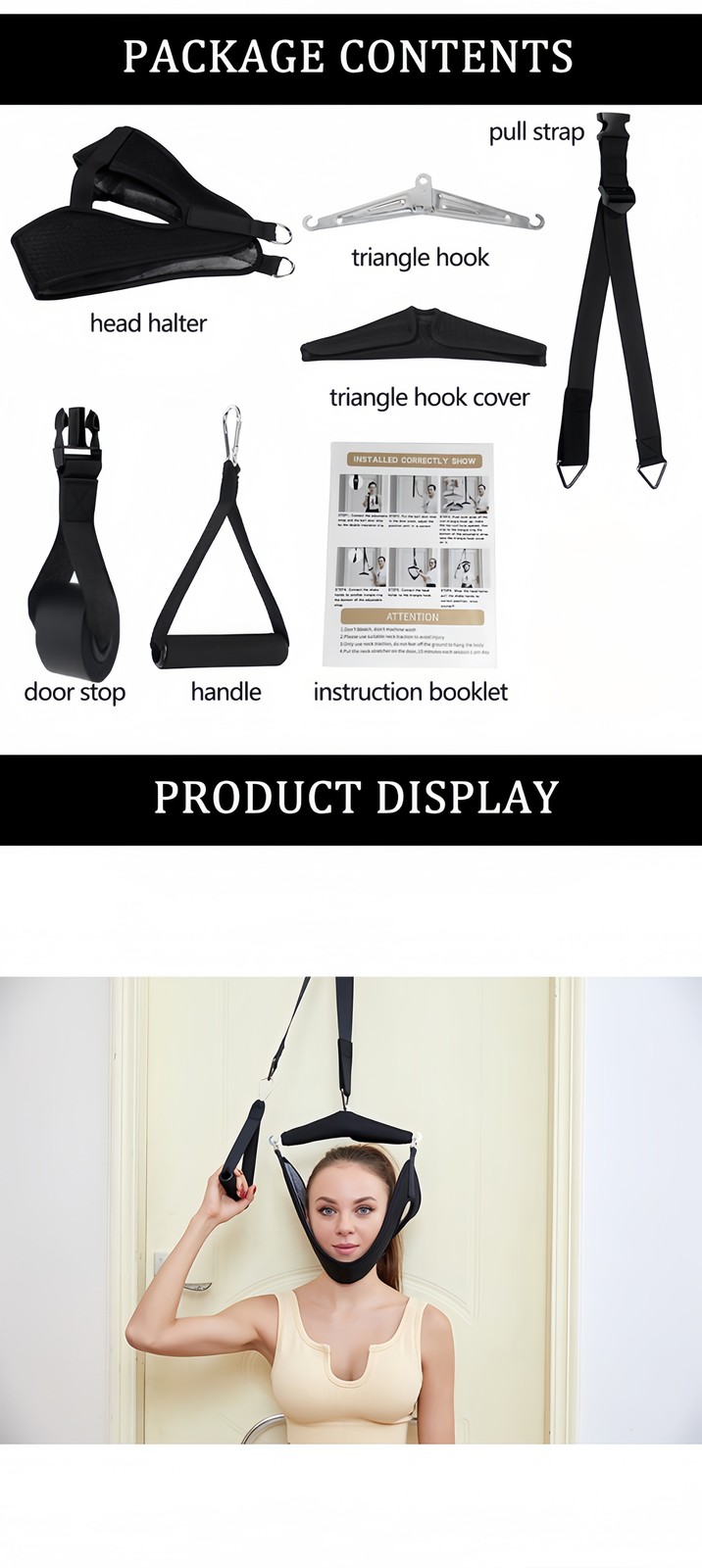 Cervical Neck Traction Device Over Door Home Use Neck Stretcher Portable vfd