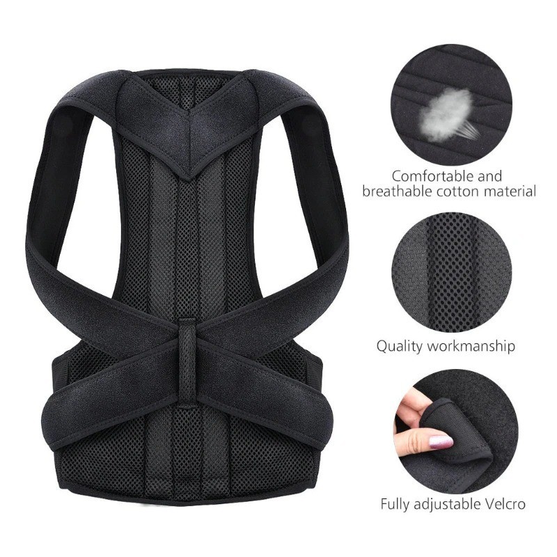 Adjustable Posture Corrector Low Back Support Shoulder Brace Belt for Men Women