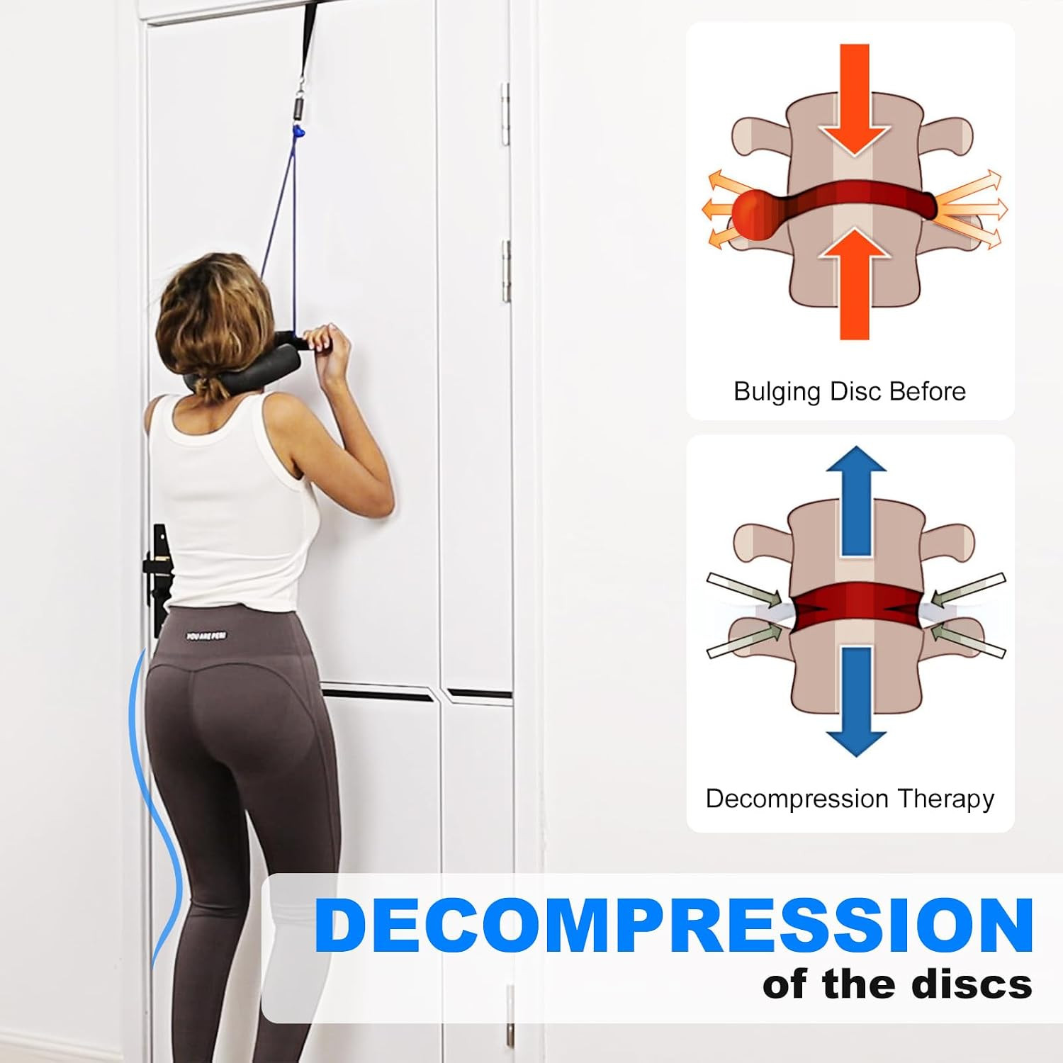 Cervical Neck Traction Device over Door Home Use for Neck Pain Relief, Portable