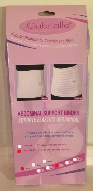 GABRIALL Abdominal/Back Support Binder Women’s Breathable AB-309 Large Black 9″w
