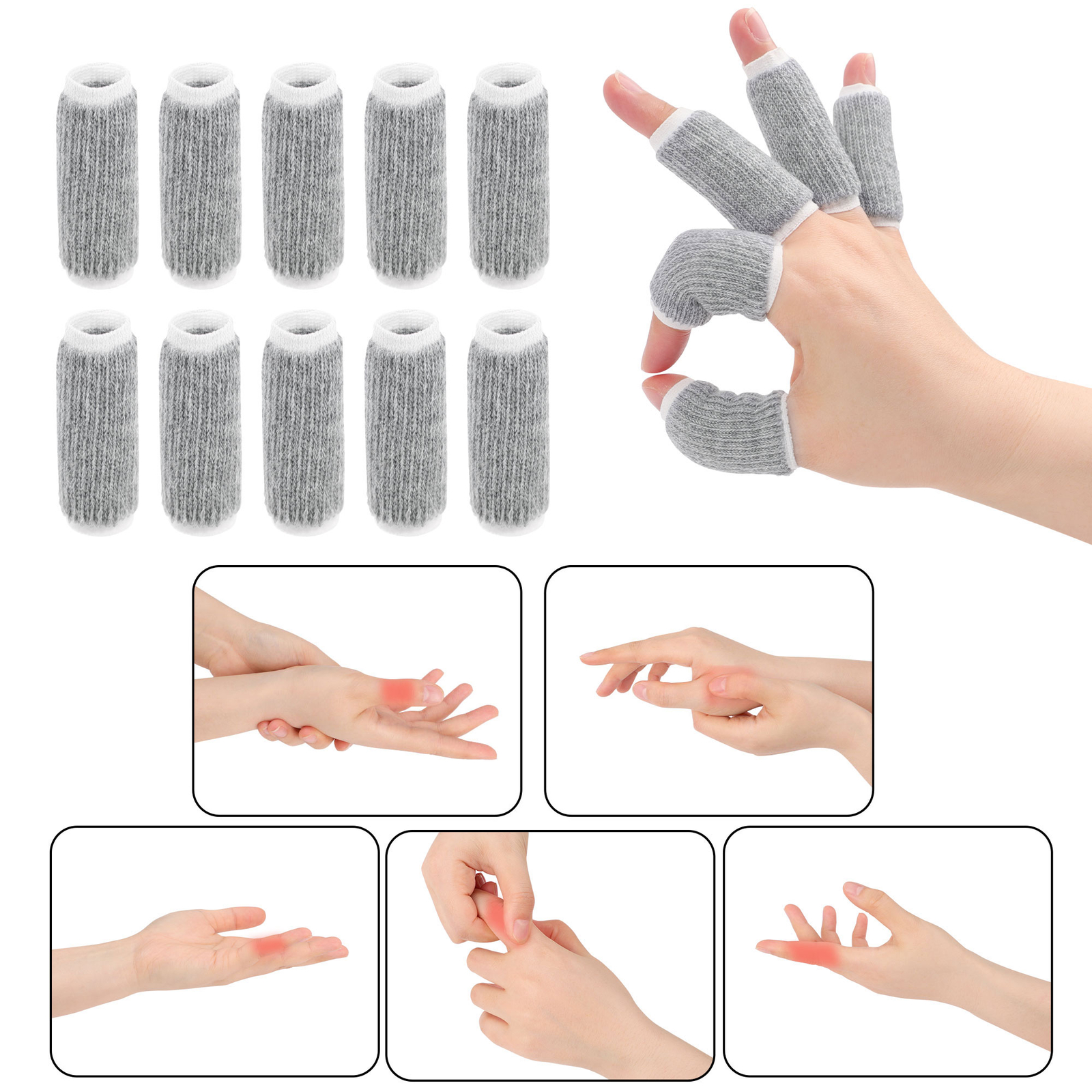 10pcs Finger Protectors Splints Compression Sleeves Thumb Brace for Trigger