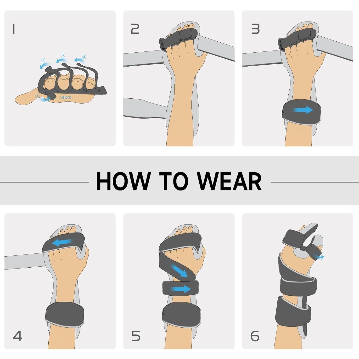 Soft Functional Resting Hand Splint with Finger Separator,Stroke Hand Brace B…