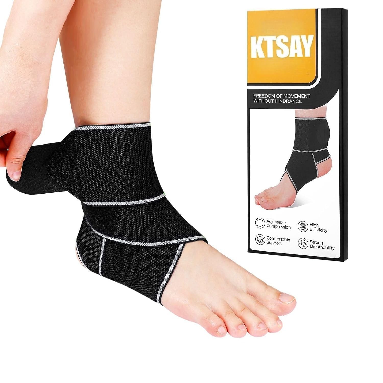 Gray Ankle Brace for Sprained Ankle Support Women Men