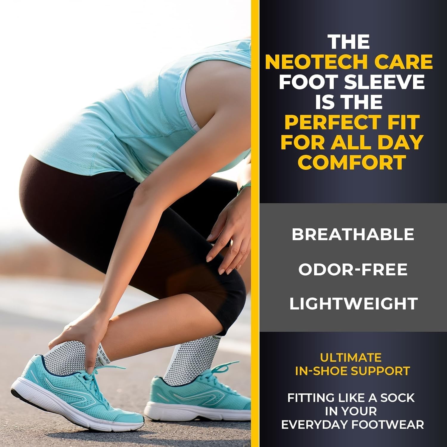 Versatile Gray Ankle Support Sleeve for Men & Women – X-Small, Right & Left Fit