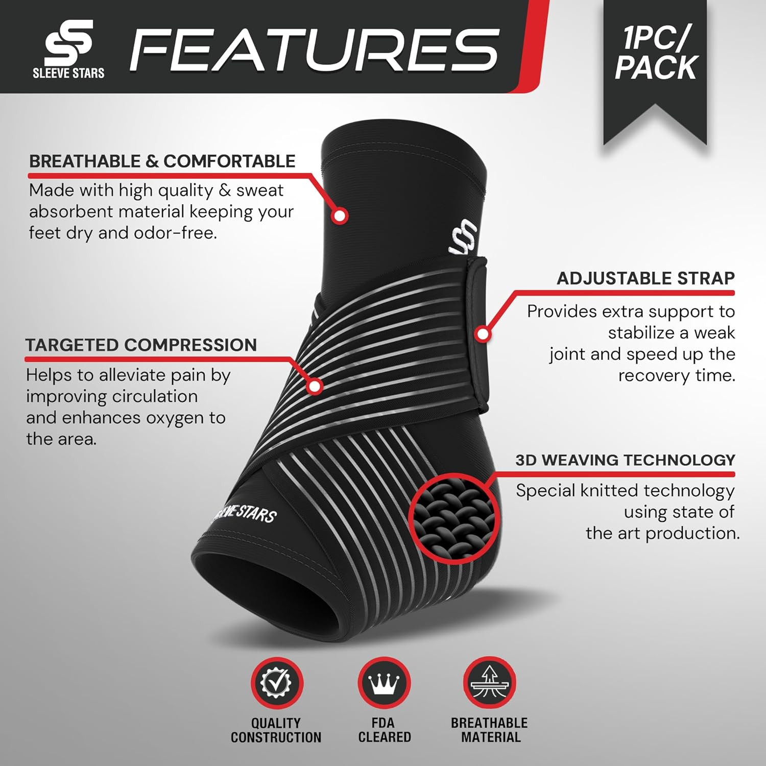 Ankle Brace for Sprained Ankle, Plantar Fasciitis Relief Achilles Tendonitis Bra