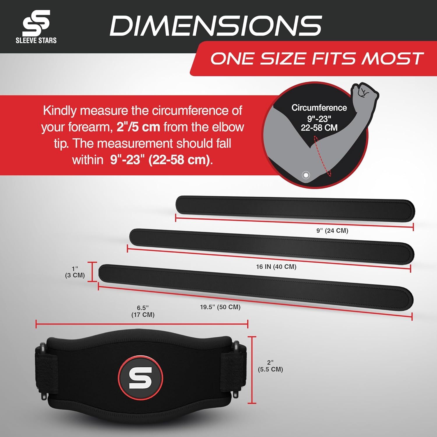 Sleeve Stars Tennis Elbow Brace For Men & Women, Tendonitis Elbow Brace & Strap