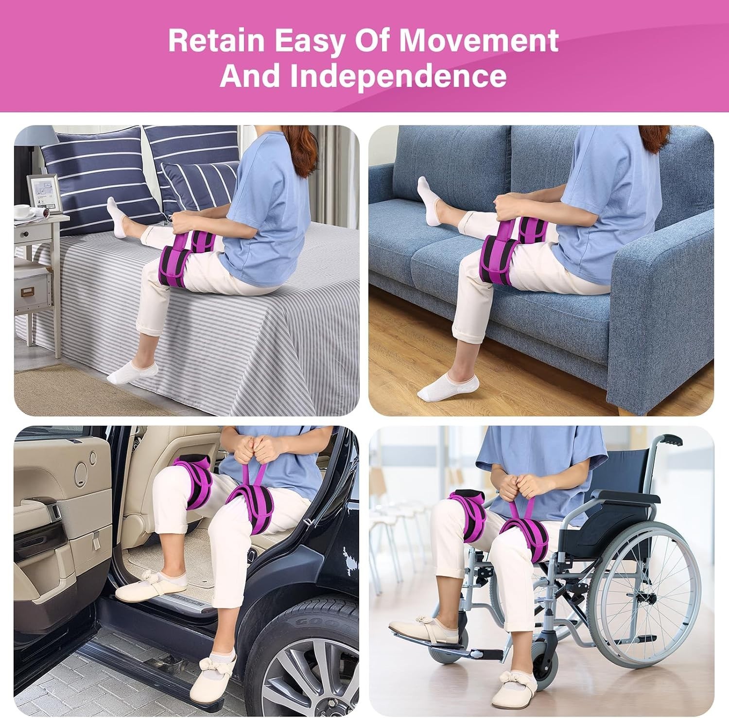 Leg Lifter Strap Set of 2 for Limited Mobility,Thigh Lifter Strap with Padded…
