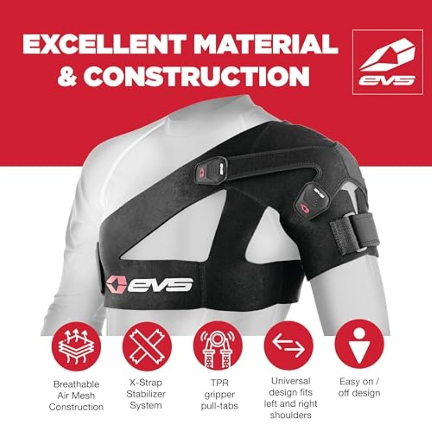EVS SPORTS SB03 Shoulder Brace For Men | Superior Compression & Adjustable Breat