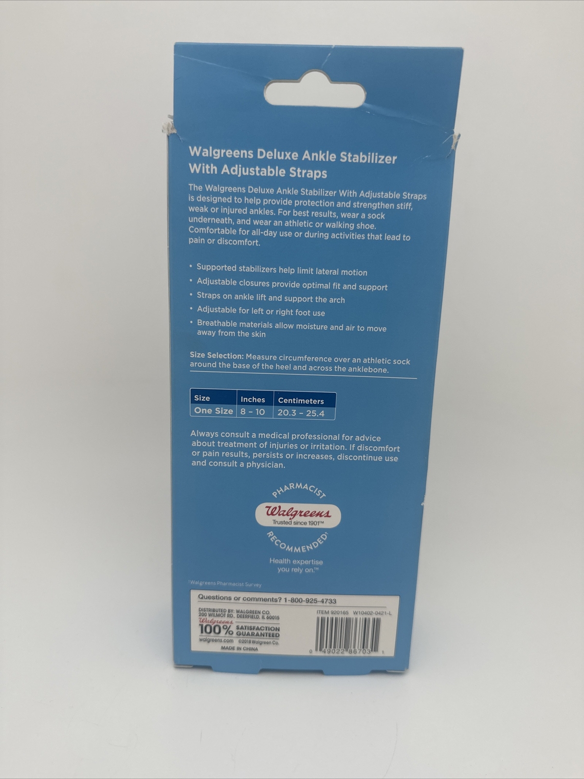 Ankle Stabilizer with adjustable straps Walgreens One Size – Used- 2018….8