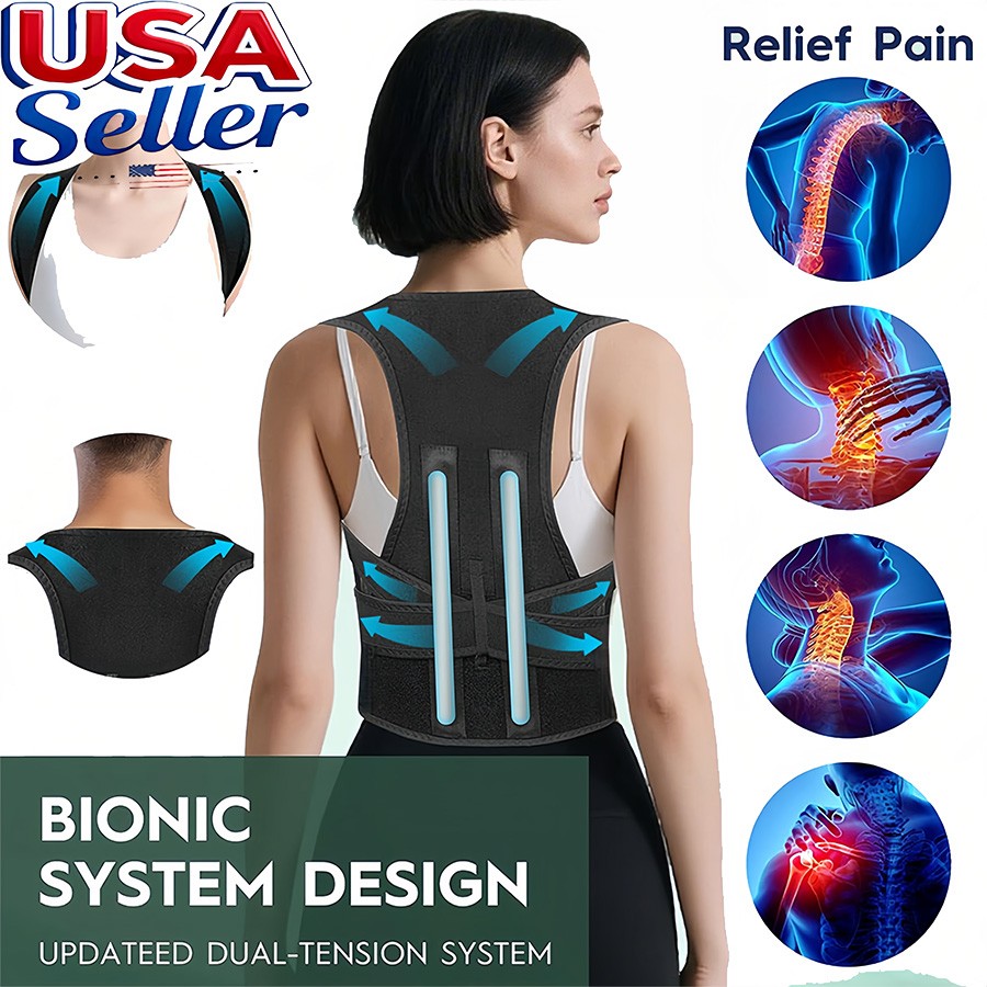 Back Posture Corrector Belt For Men Women Straightener Brace Support Orthopedic