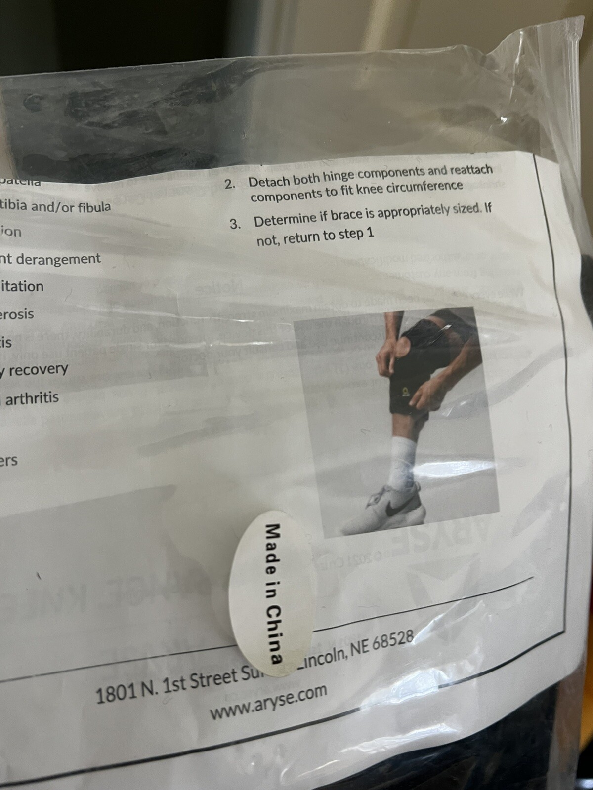 ARYSE Universal – Hinged Knee Brace (L1832-L1833) – Left or Right Knee