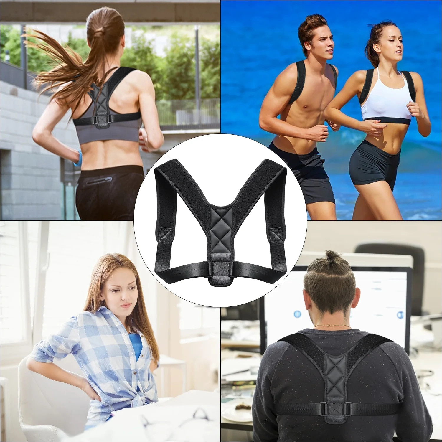 Posture Corrector Belt with Underarm Pads, Adjustable Clavicle Shoulder Back Bra