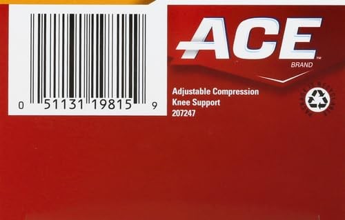 ACE Brand Adjustable Compression Knee Support, 1 Count (Pack of 1), Black