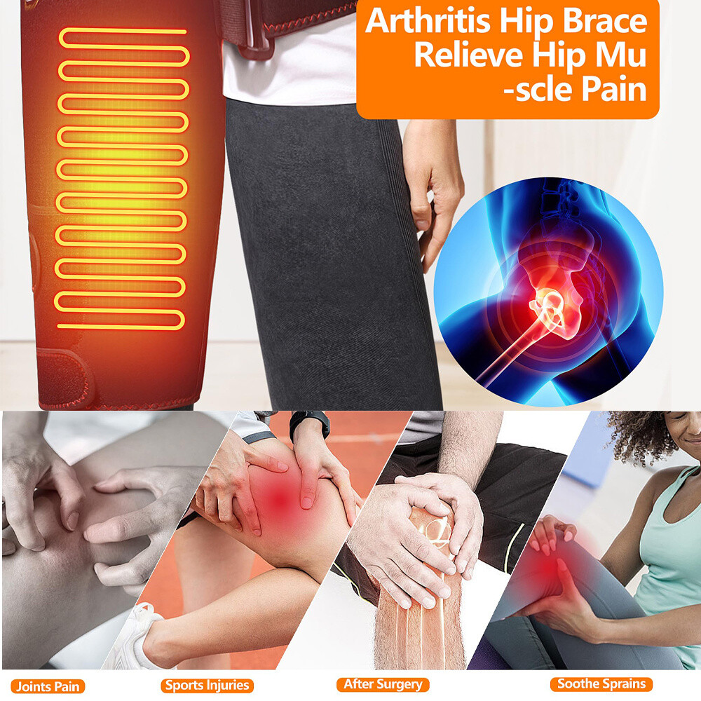 Heating Hip Wrap Brace 3 Heating Modes Adjustable Belt Pain Relief Thigh US