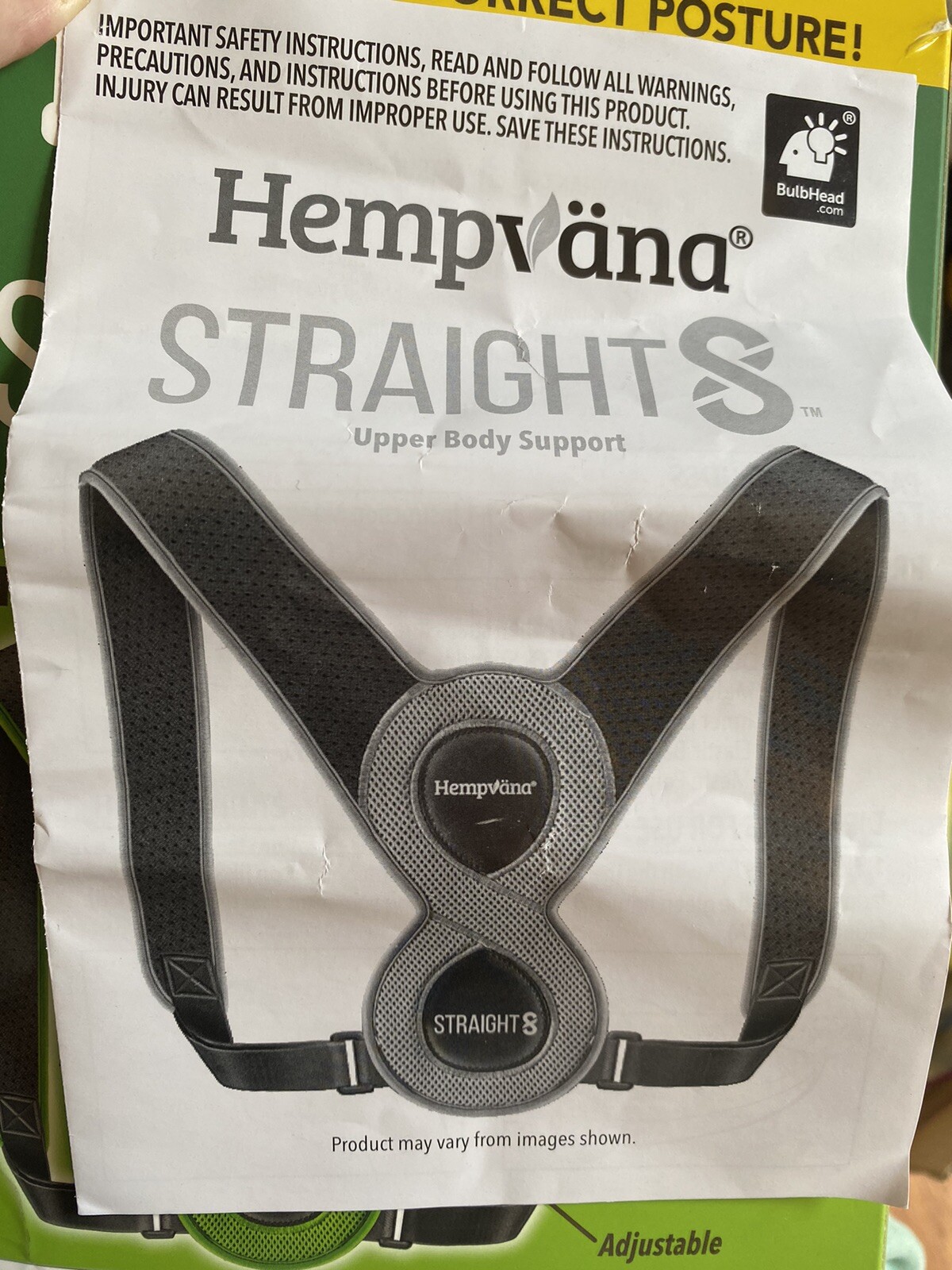 Hempvana Straight 8 Adjustable Lightweight Posture Corrector Seen On TV