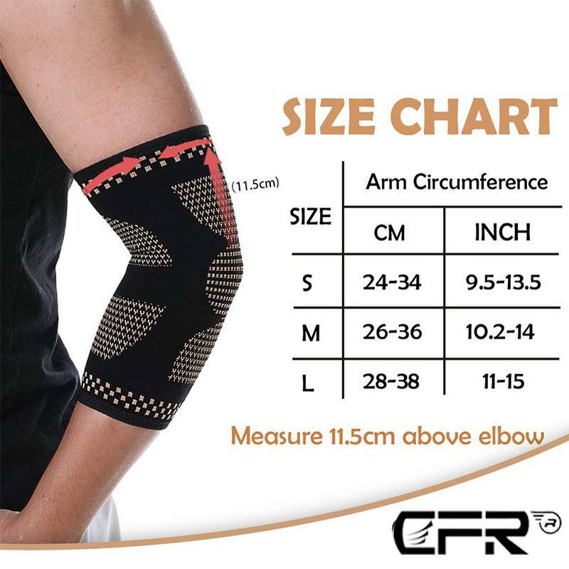 Copper Elbow Brace Support Compression Sleeve Arthritis Tendonitis Joint Pain US