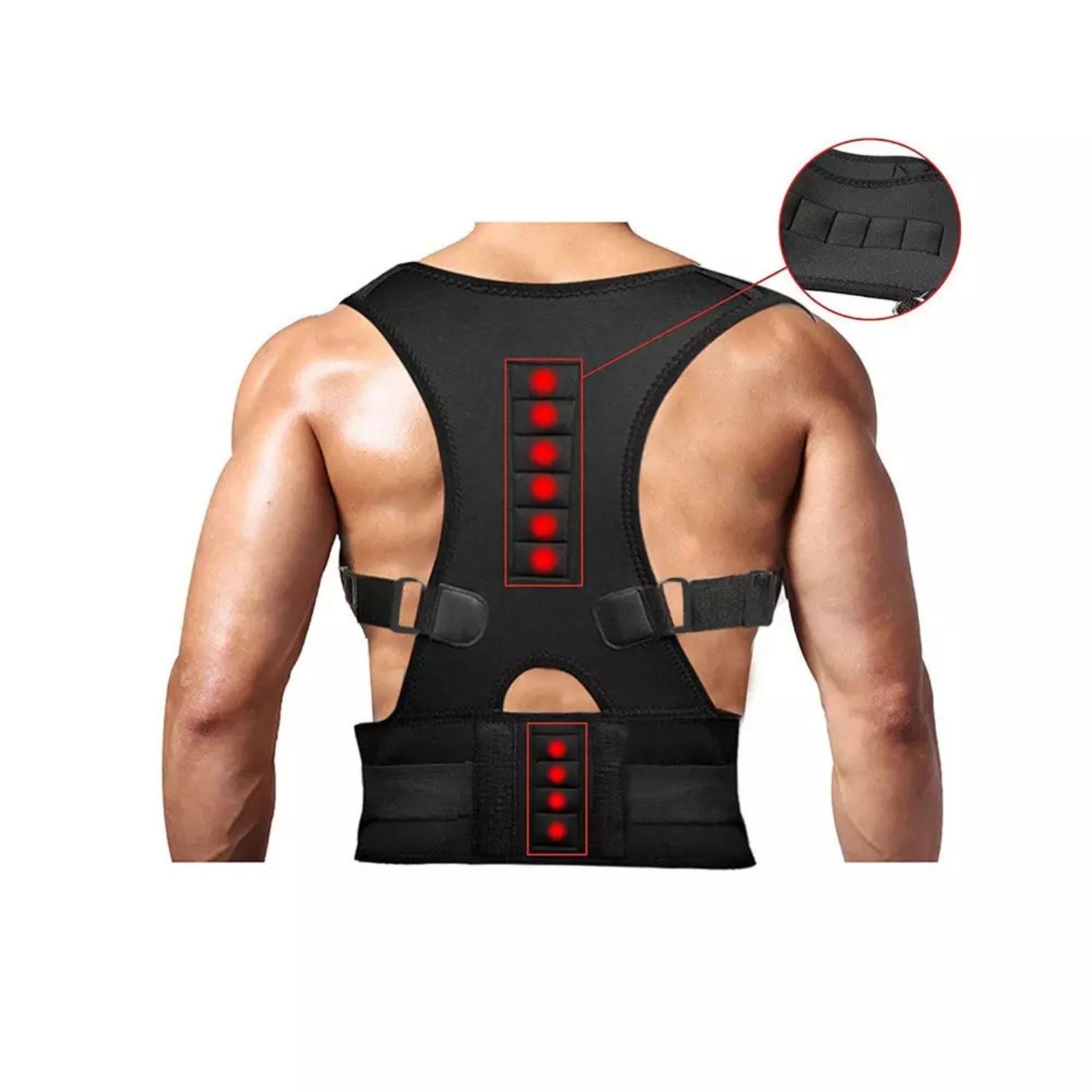 Posture Corrector Support Magnetic Back Shoulder Brace Belt Large Waist 34″-40″