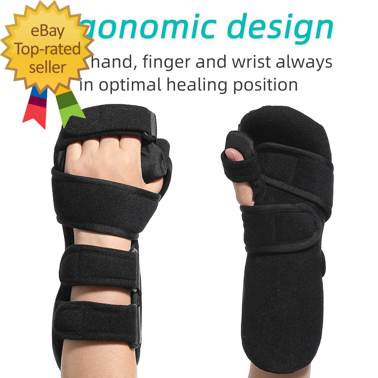 Resting Hand Splint with Finger Separators – Hand Brace for Finger Contractures