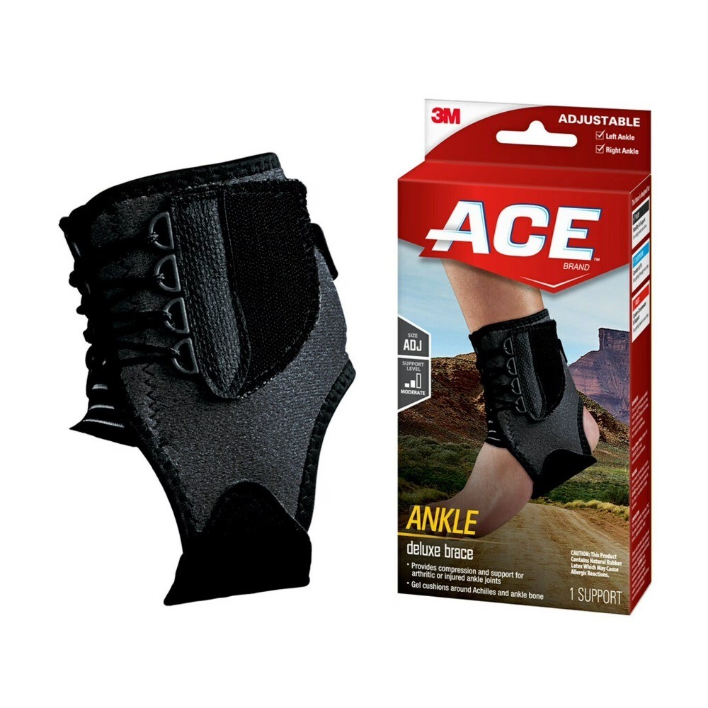 Deluxe Ankle Brace, Adjustable, Quick L Strapping System