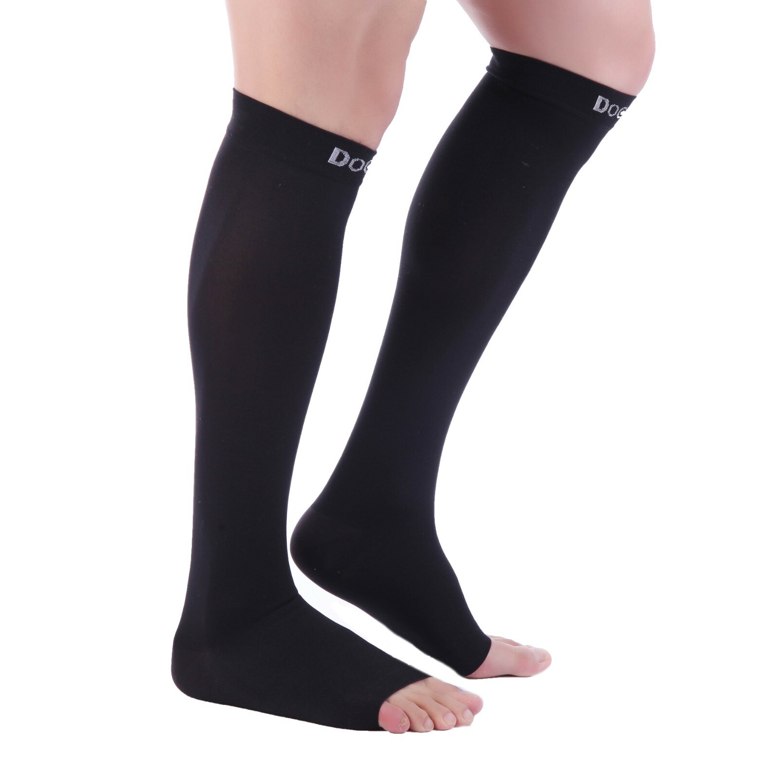 Doc Miller Open Toe Socks Compression Stockings 2030mmHg Sleeves Varicose Pain