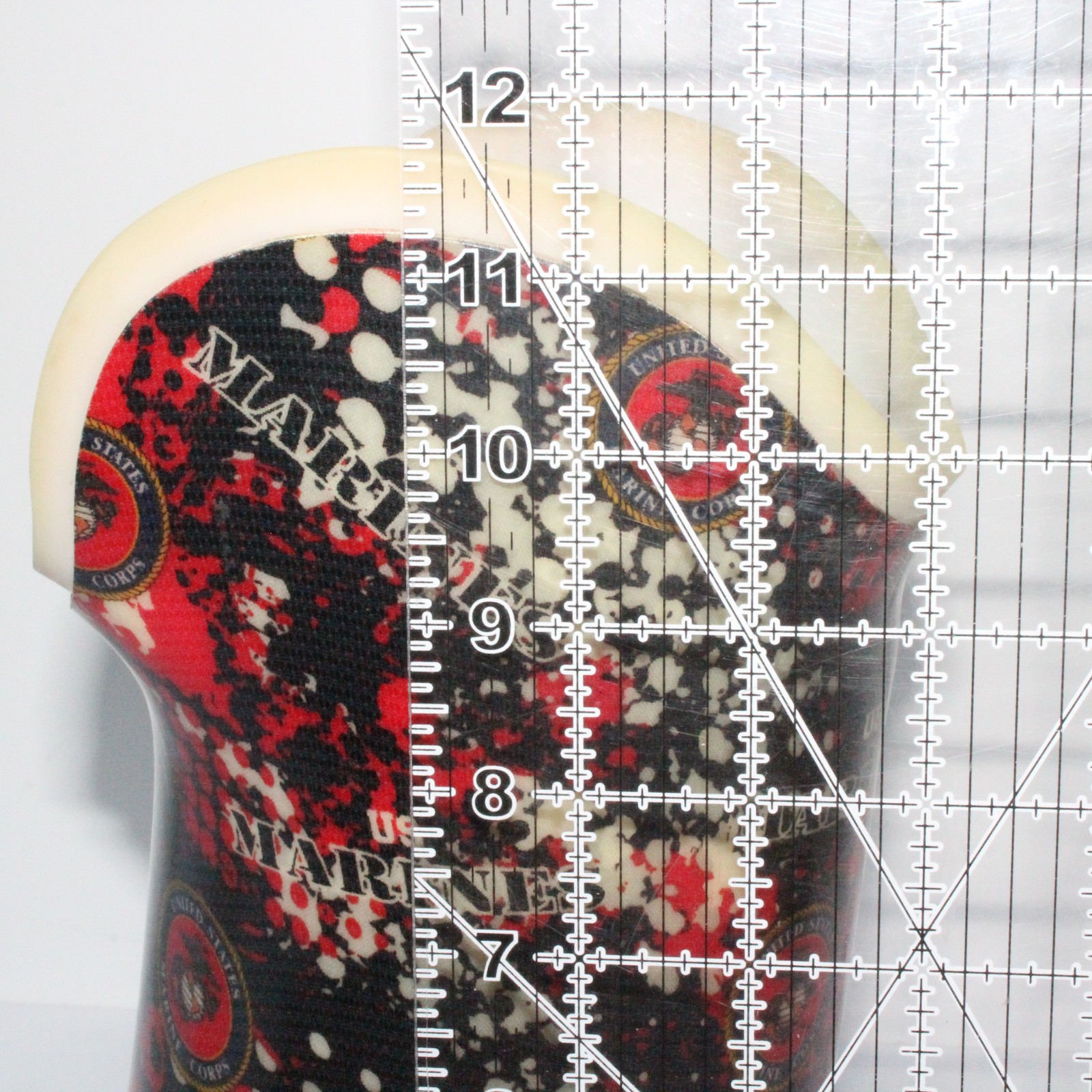 STUNNING BELOW-KNEE LEFT PROSTHETIC SOCKET RED-WHITE-BLACK U.S MARINES GRAPHICS