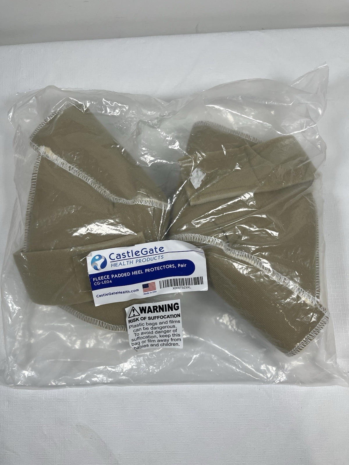 CastleGate Synthetic Lambswool Fleece Padded Heel Protectors, Pair. Made USA