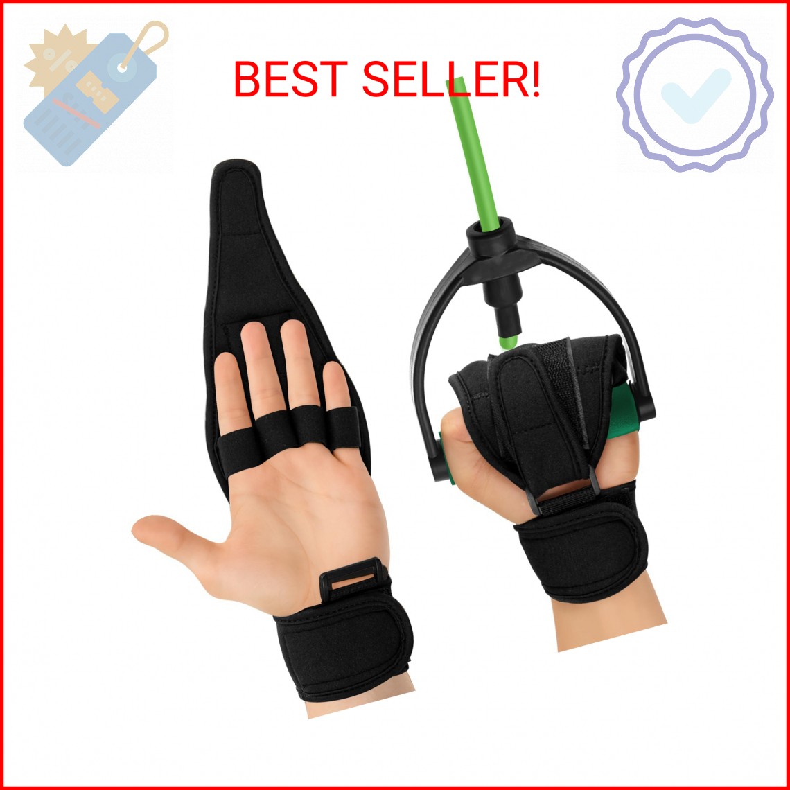 FDFuZhao Stroke Hand Rehabilitation Glove, Finger Splint for Anti-Spasticity Tra